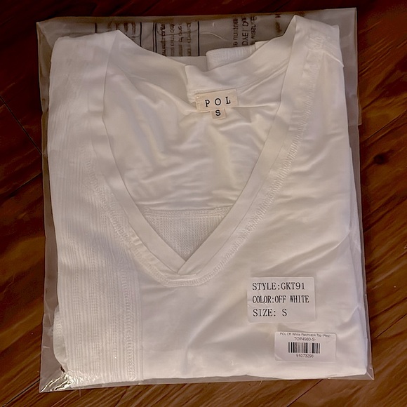 🆕🌿🤍POL: Off White Patchwork Top SMALL - Picture 4 of 6